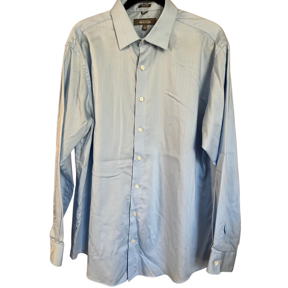 Wrinkle Free Blue Collared Dress Shirt // Kenneth Cole Reaction Men's Size XL